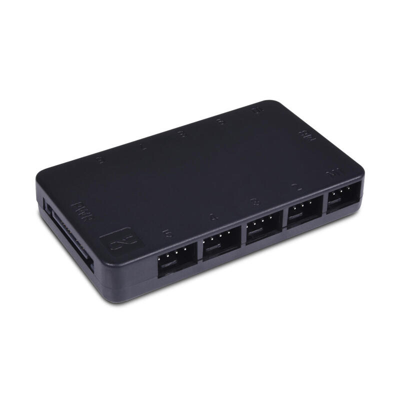 control-de-ventilador-alphacool-core-10x-divisor-pwm-de-4-pines-negro-con-conexion-de-alimentacion-sata