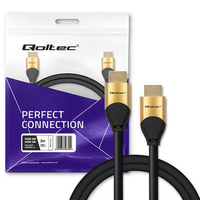 cable-qoltec-50355-hdmi-v21-ultra-high-speed-8k-60hz-28awg-gold-2m