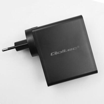 qoltec-52383-gan-power-pro-charger-2xusb-c-2xusb-130w-5-20v-15-5a-pd-black qoltec-52383-gan-power-pro-charger-2xusb-c-2xusb-130w-5-20v-15-5a-pd-black