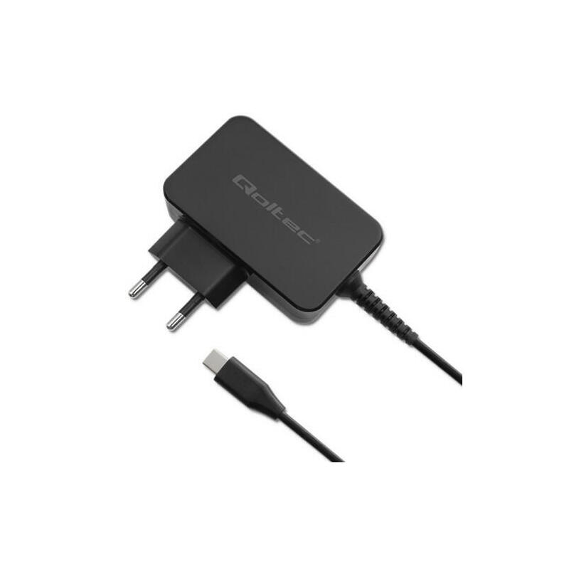 qoltec-52385-gan-power-pro-charger-1xusb-c-45w-5-20v-225-3a-black
