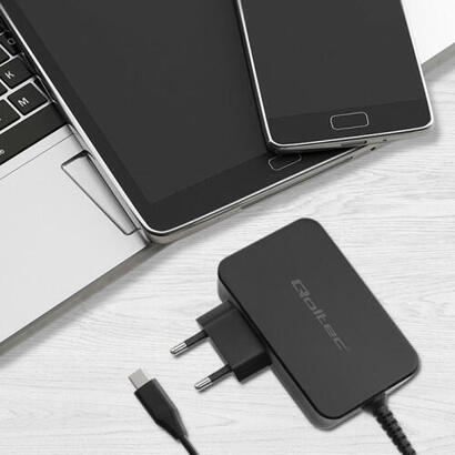 qoltec-52388-gan-power-pro-charger-1xusb-c-100w-5-20v-3-5a-black