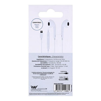 tnb-way-auriculares-lightning-semi-in-ear-blanco