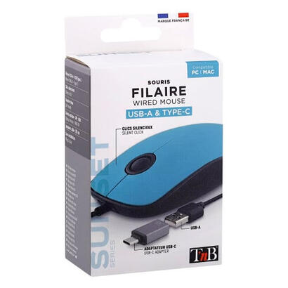 tnb-raton-con-cable-usb-a-usb-c-sunset-azul