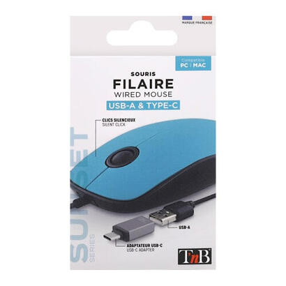 tnb-raton-con-cable-usb-a-usb-c-sunset-azul