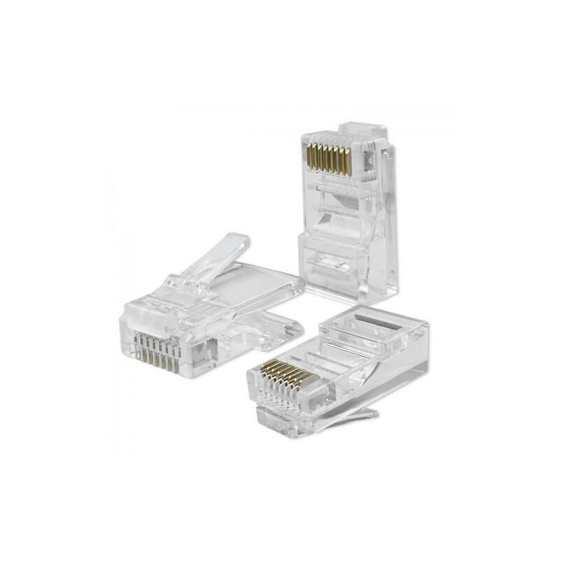 qoltec-54542-rj45-through-connector-plug-cat5e-utp-pass-through-gold-plated-contacts-100-pieces