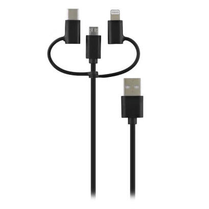 tnb-way-usbmicro-usb-3-en-1-usb-c-cable-de-carga-y-sincronizacion-lightning-de-1-m-negro