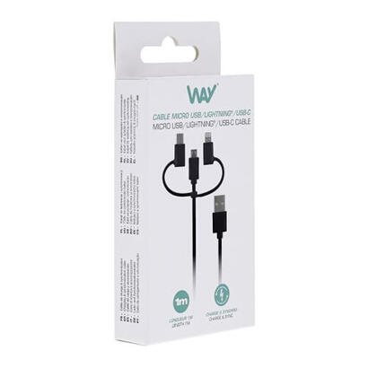 tnb-way-usbmicro-usb-3-en-1-usb-c-cable-de-carga-y-sincronizacion-lightning-de-1-m-negro