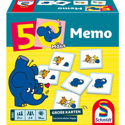 schmidt-spiele-die-maus-memo-de-elefante-50-cumpleanos-juego-de-memoria-40664