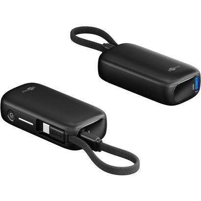 goobay-powerbank-5000-mah-integriertes-usb-c-cable-13cm-20-watt-negro-5-ah-1x-usb-a-1x-usb-c-pd-qc-76250