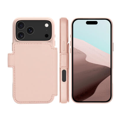 dbramante1928-lynge-funda-con-tapa-para-telefono-movil-compatibilidad-con-magsafe-arena-rosa-para-apple-iphone-17-pro-max
