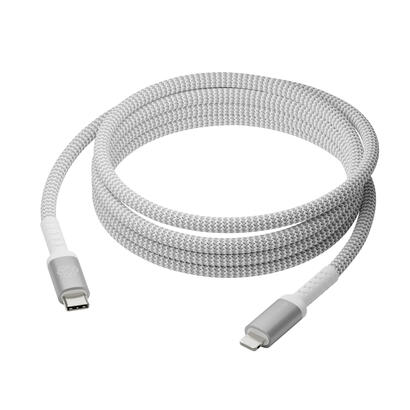 dbramante1928-re-charge-cable-lightning-24-pin-usb-c-macho-a-lightning-macho-25-m-cable-trenzado-100-plastico-reciclado