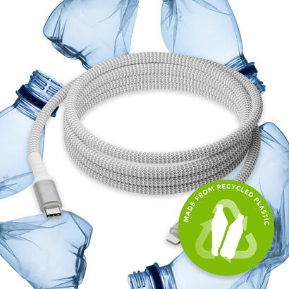 dbramante1928-re-charge-cable-lightning-24-pin-usb-c-macho-a-lightning-macho-25-m-cable-trenzado-100-plastico-reciclado