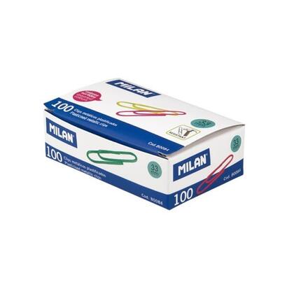 milan-caja-de-100-clips-metalicos-plastificados-33mm-colores-surtidos