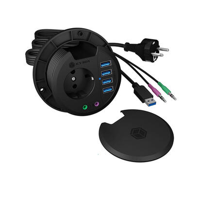 hub-usb-icy-box-mesa-usb-30-negro-80mm-redondo-4xusb-30-enchufe-entrada-salida-de-audio