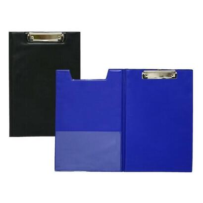 biskmark-carpeta-de-pvc-con-pinza-superior-metalica-tamaao-folio-bolsillo-interior-colores-azulnegro-aleatorios