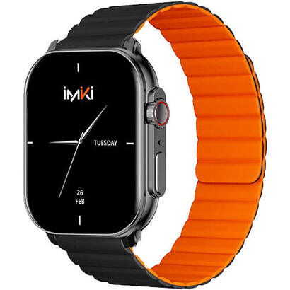 imiki-smartwatch-sf1-blackblack-orange-magnetic-strap