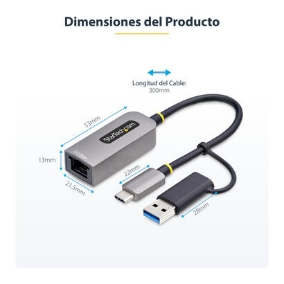startechcom-u2ga-usb-c-ethernet-adaptador-y-tarjeta-de-red-5000-mbits