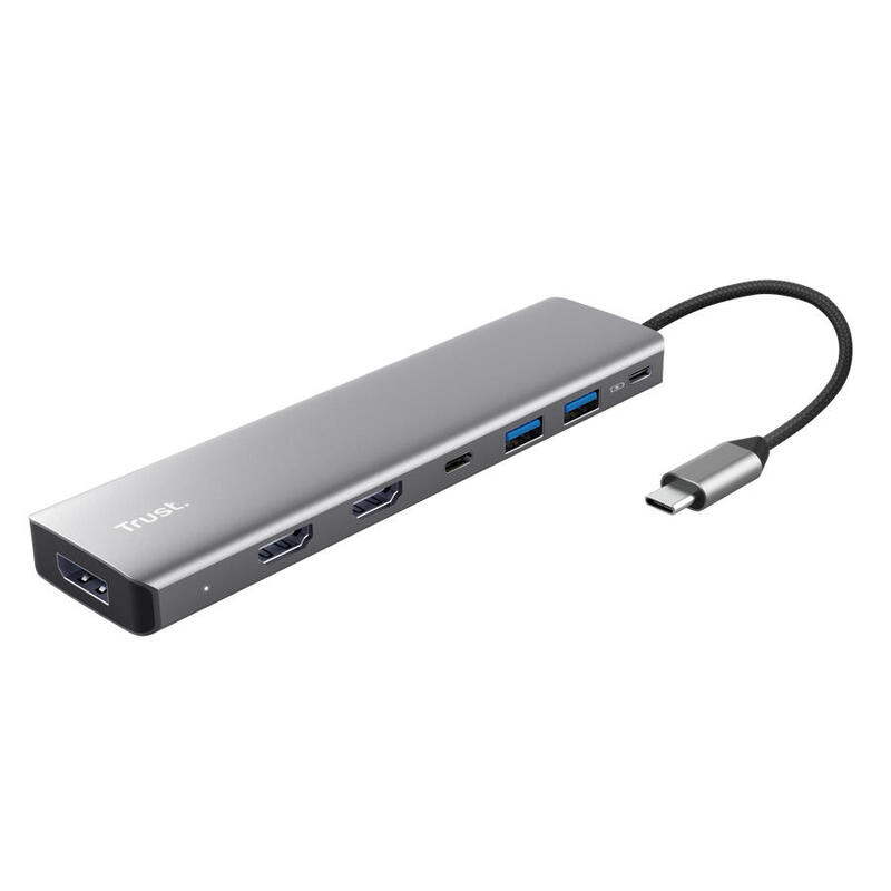 docking-usb-tipo-c-trust-dalyx-2xusb-2xhdmi-1xdisplayport-1xusb-tipo-c-pd-gris