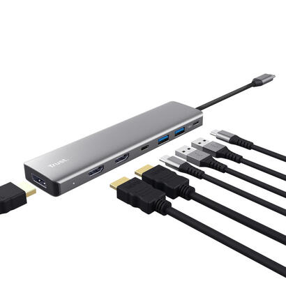 docking-usb-tipo-c-trust-dalyx-2xusb-2xhdmi-1xdisplayport-1xusb-tipo-c-pd-gris