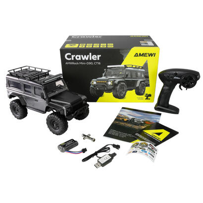 amewi-rc-crawler-mini-d90-amxrock-4wd-116-rtr-gris