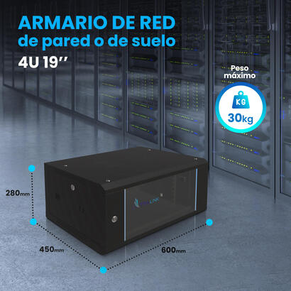 armario-rack-extralink-ex2886-178-mm-600-mm-450-mm-colgante-19-negro