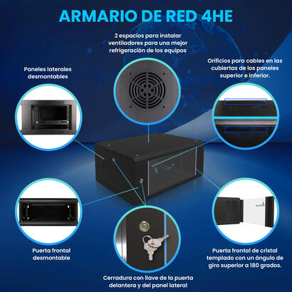 armario-rack-extralink-ex2886-178-mm-600-mm-450-mm-colgante-19-negro