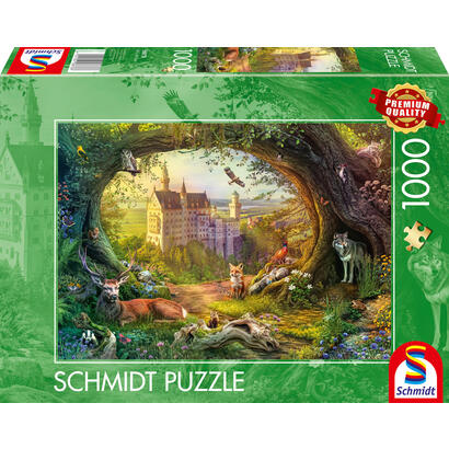 schmidt-spiele-castillo-de-cuento-de-hadas-y-magia-del-bosque-rompecabezas-de-1000-piezas-58878