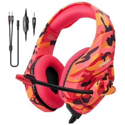 auriculares-onikuma-k1b-rojo-camuflaje-gaming