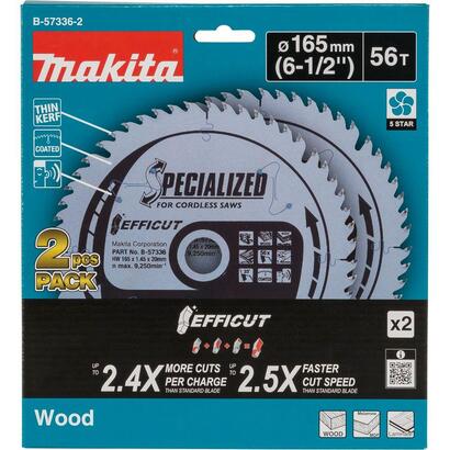 hoja-de-sierra-circular-makita-effict-b-57336-2-o-165-mm-56t-2-piezas-diametro-20-mm-para-sierras-inalambricas-b-57336-2