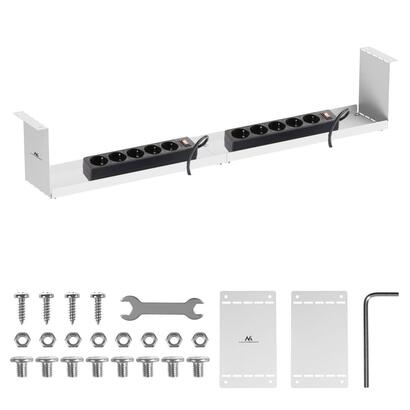 maclean-mc-107-w-organizador-de-cables-compacto-bajo-escritorio-carga-max-5-kg-blanco