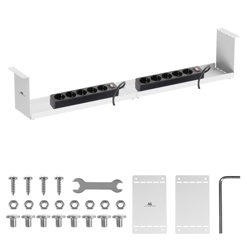 maclean-mc-107-w-organizador-de-cables-compacto-bajo-escritorio-carga-max-5-kg-blanco