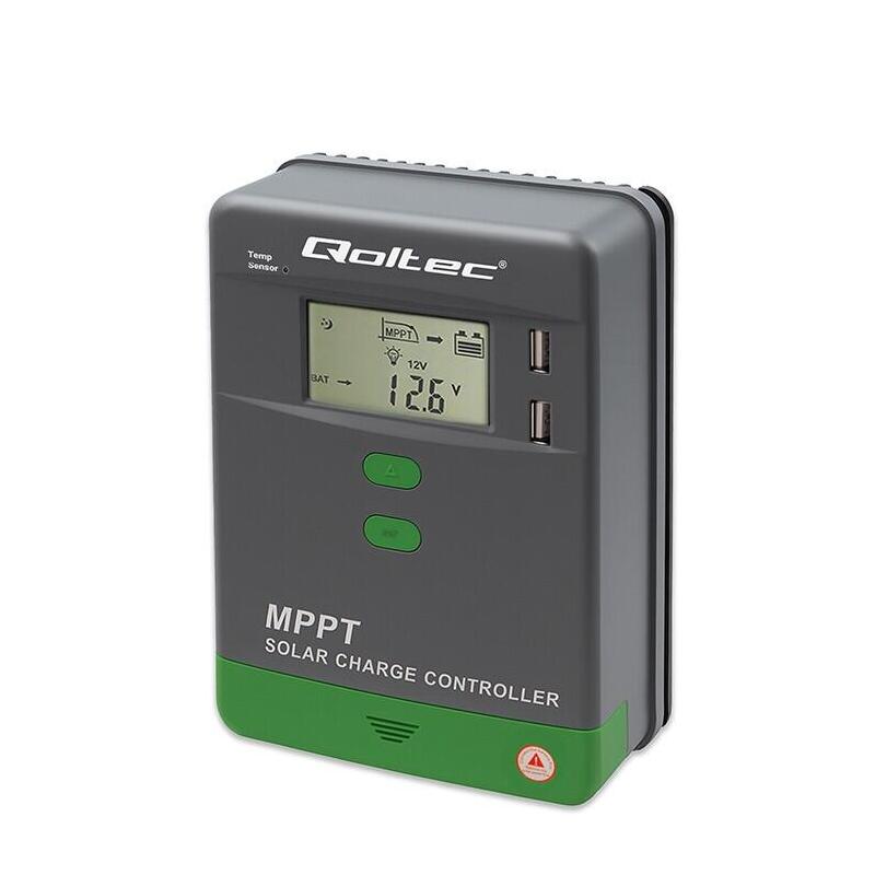 qoltec-53660-solar-charge-controller-mppt-with-temperature-sensor-10a-12v-24v-lcd-2-x-usb-bluetooth-app-gel-lifepo4