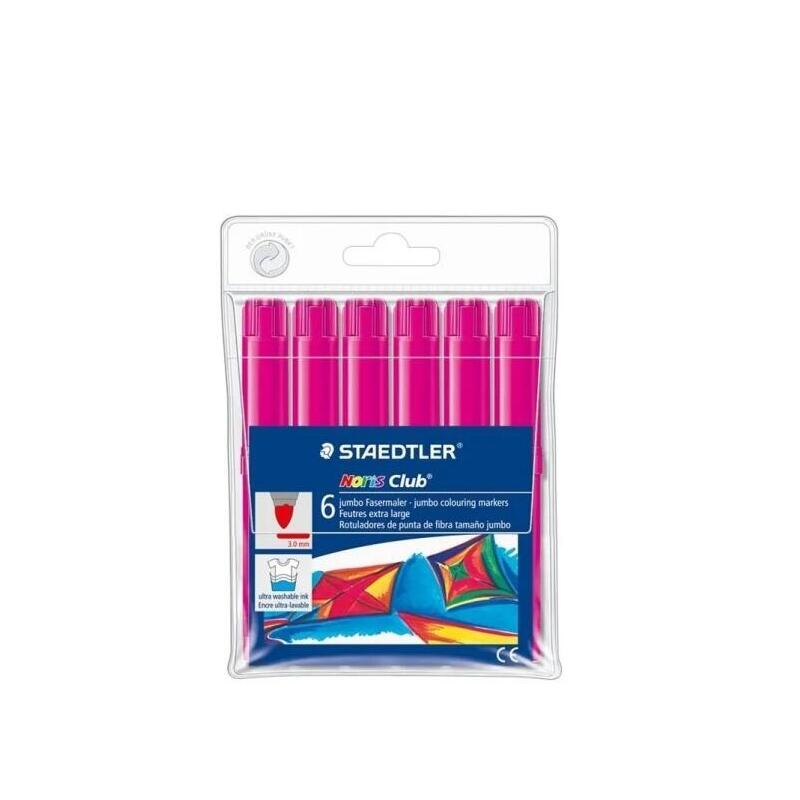 staedtler-noris-jumbo-340-pack-de-6-rotuladores-jumbo-punta-de-fibra-trazo-3mm-tapa-ventilada-magenta