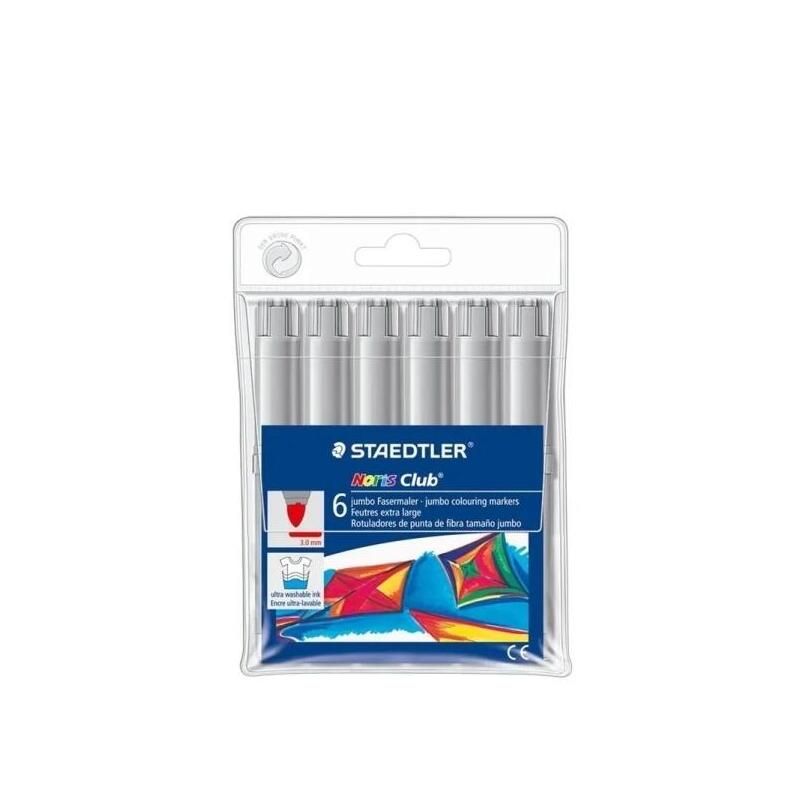 staedtler-noris-jumbo-340-pack-de-6-rotuladores-jumbo-punta-de-fibra-trazo-3mm-tapa-ventilada-gris
