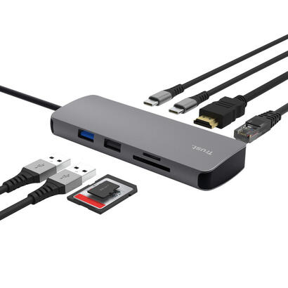 trust-25672-hub-de-interfaz-usb-tipo-c-gris
