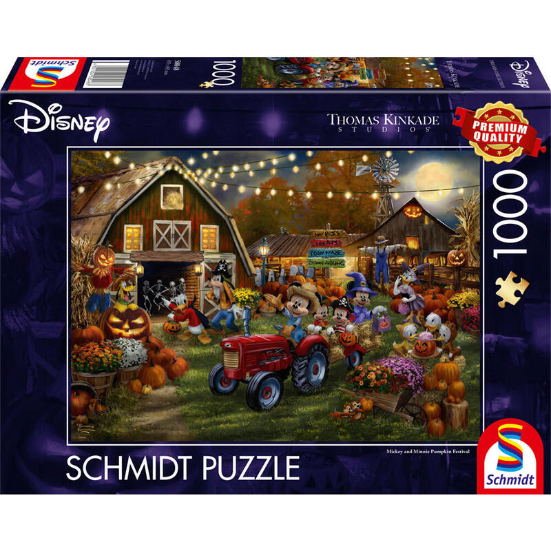 schmidt-spiele-thomas-kinkade-studios-disney-mickey-minnie-pumpkin-festival-1000-teile-58048