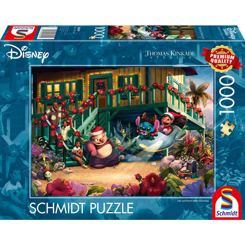 schmidt-spiele-thomas-kinkade-studios-disney-lilo-and-stitch-aloha-christmas-1000-teile-58049