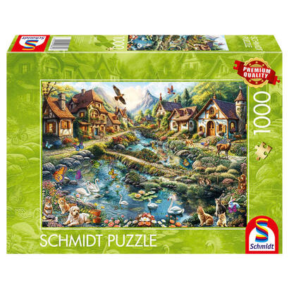 schmidt-spiele-dorfchen-am-waldesrand-1000-teile-58874