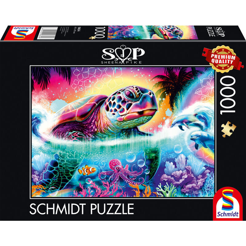 schmidt-spiele-sheena-pike-tortuga-de-neon-rompecabezas-de-1000-piezas-58634