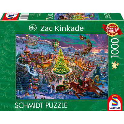 schmidt-spiele-zac-kinkade-polo-norte-de-papa-noel-rompecabezas-de-1000-piezas-58609