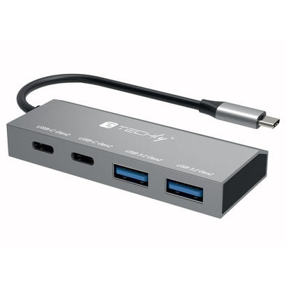 techly-iusb32c-hub4ac2-base-para-portatil-y-replicador-de-puertos-alambrico-usb-32-gen-1-31-gen-1-type-c-plata