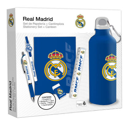 set-papeleria-botella-real-madrid