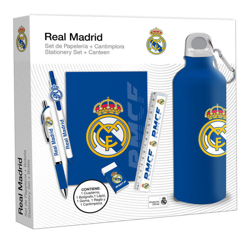 set-papeleria-botella-real-madrid