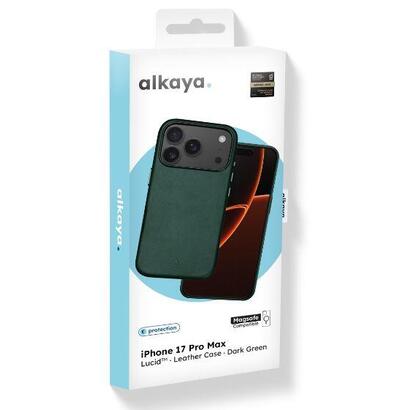 alkaya-lucid-handy-schutzhulle-leather-funda-f-mag-iphone-17pro-max-dunkelgrun