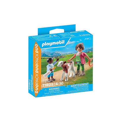 playmobil-granjera-con-ternero-71803