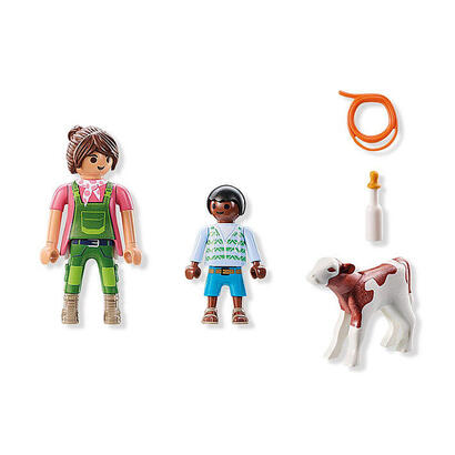 playmobil-granjera-con-ternero-71803