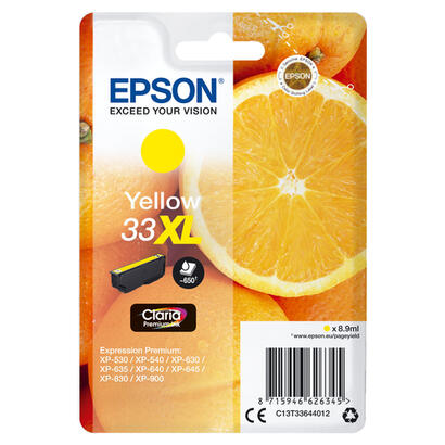 epson-33xl-89-ml-xl-amarillo-original-blister-con-alarmas-de-rfacustica-cartucho-de-tinta-para-expression-home-xp-635-830-expres
