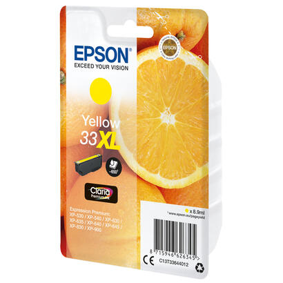 epson-33xl-89-ml-xl-amarillo-original-blister-con-alarmas-de-rfacustica-cartucho-de-tinta-para-expression-home-xp-635-830-expres
