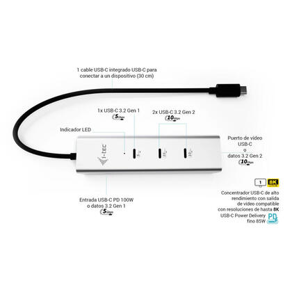 hub-i-tec-usb-c-charging-metal-5port-with-usb-c-video-8k-1xusb-c-video-data-1xusb-c-pd-data-1xusb-c-32-gen1-2xusb-c-32-gen2-pd85