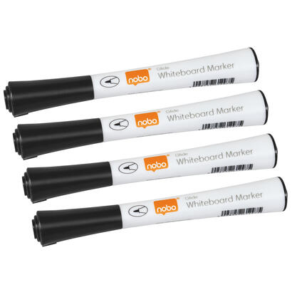 nobo-pack-de-4-rotuladores-para-pizarra-blanca-punta-fina-1mm-tinta-con-poco-olor-color-negro